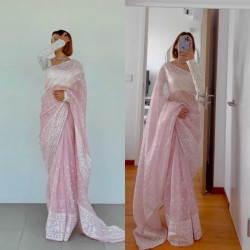 Isha Borah graceful Organza Silk Saree in 4 beautiful colors